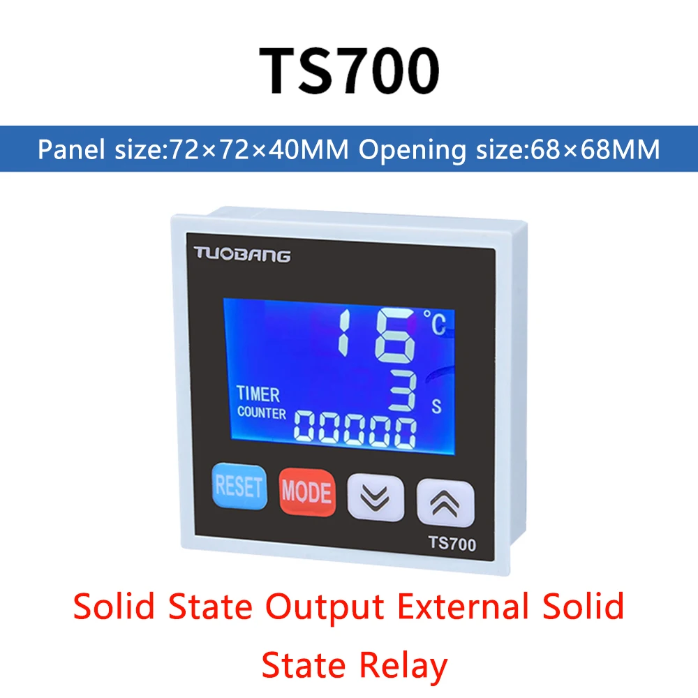 3 In 1 TS700 Temperature Controller Timer Counter LCD Digital Thermostat AC100~240V 0-999℃ Temperature Regulator Weather Station