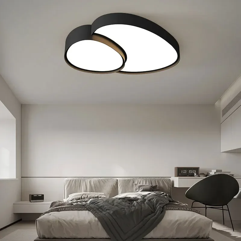 Imagem -03 - Redonda Smart Led Lâmpada do Teto Pintado Branco Black Metal Stone Quarto Luzes Reguláveis para Sala de Estar Decoração para Casa Moderno