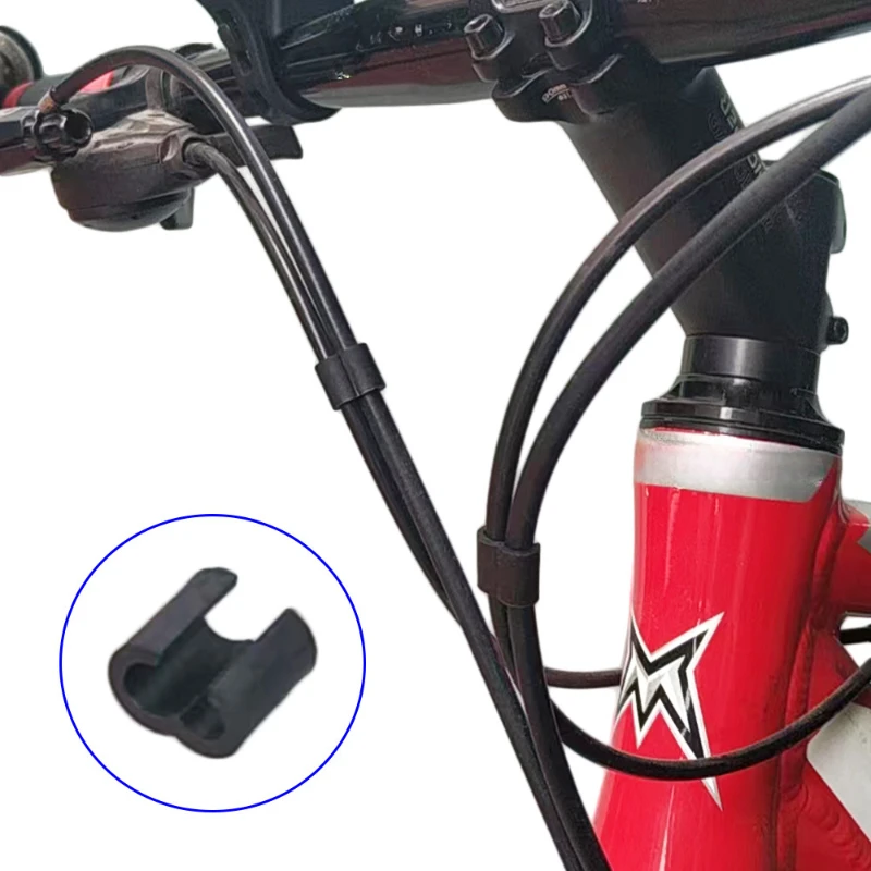 10PCS/set Mountain bike double hole collection buckle storage, transmission line pipe, brake oil pipe threading buckle