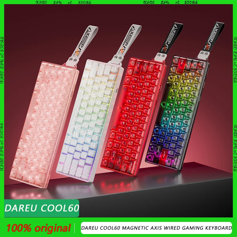 

Dareu Cool60 Wired Gaming Keyboard High Performance Single-Mode Fully Transparent Keycaps 0.01 Precision Magnetic Axis