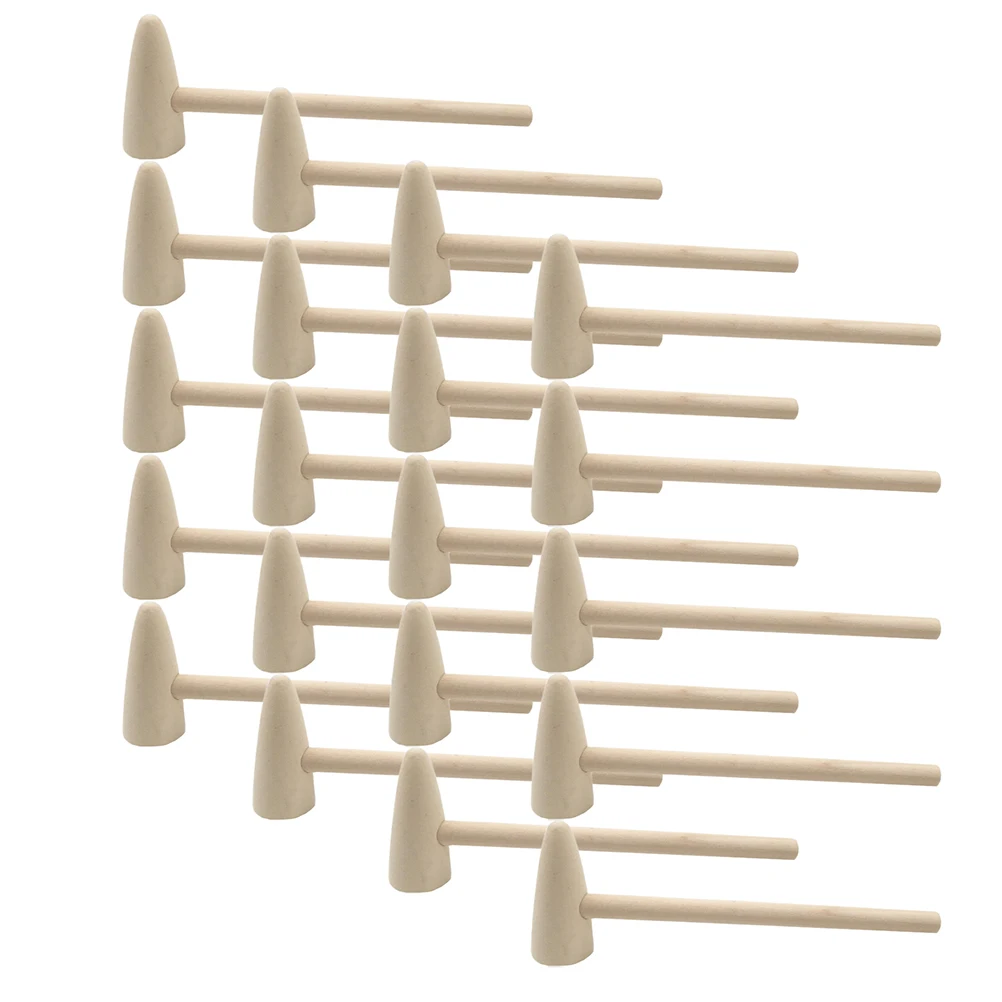 

20pcs Small Mallets Mini Wooden Hammers for Kids Natural Wood Polished Surface DIY Handmade Tools Kindergarten Cake Hammer