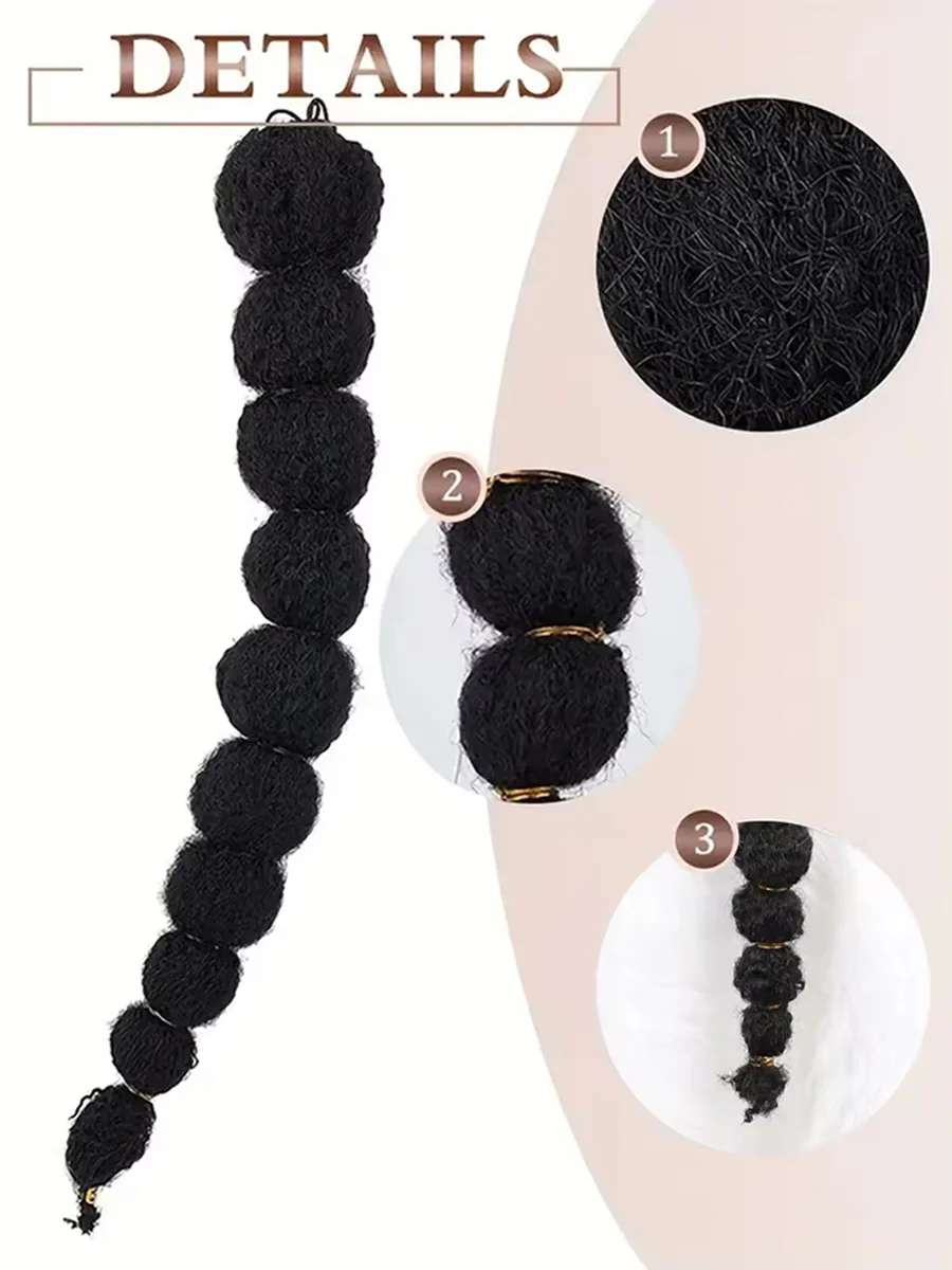 変態アフロバブルクリップオンポニーテール |   18インチ、24インチ、28インチの長さ |   巾着ヘアピース |   自然な質感の人工毛