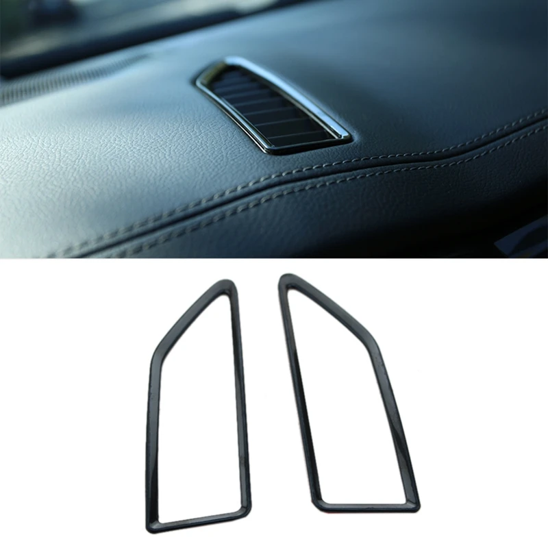 Stainless Steel For Ford Ranger Everest Endeavor 2015+ Middle Dashboard Air Outlet Vent Cover Trim Accessories