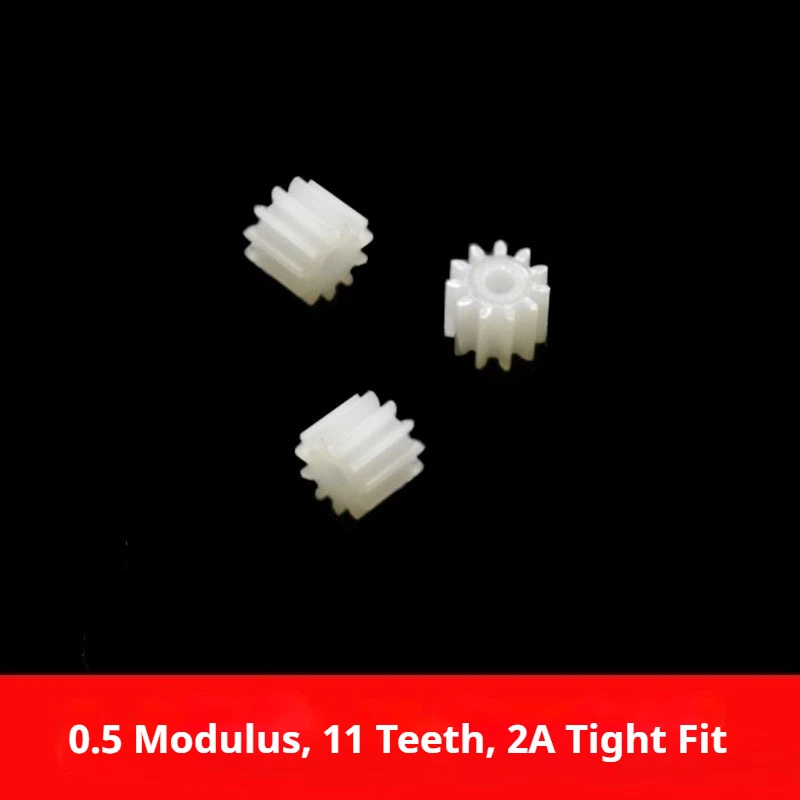 112A Plastic Gear, 100pcs Gear, Module 0.5, 11 Teeth, 2mm Hole Interference Fit Toy Model Aircraft Parts Gears