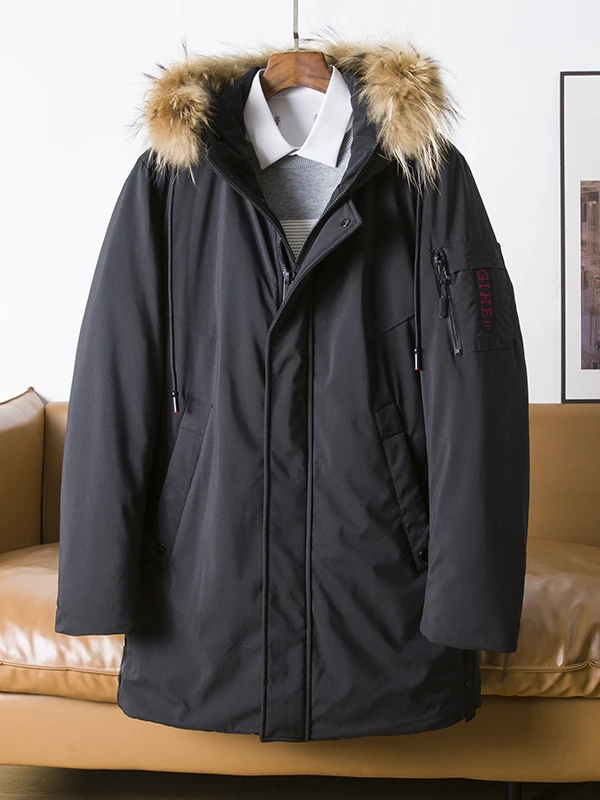 

Мужская куртка-пуховик Thiened с капюшоном и меховым воротником, теплая верхняя одежда, модная городская молодежная куртка-пуховик Tagl