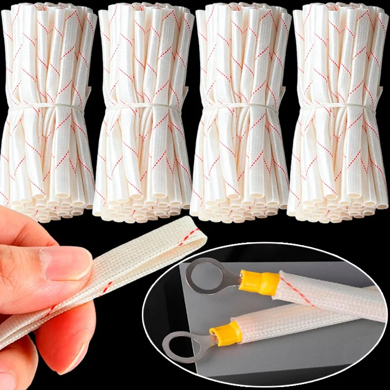 1/5/10PCS Yellow Wax Tube High Temperature Insulated Wire Casing Glass Fiber Tube Flame Retardant Wire Protector Sleeve Pipe