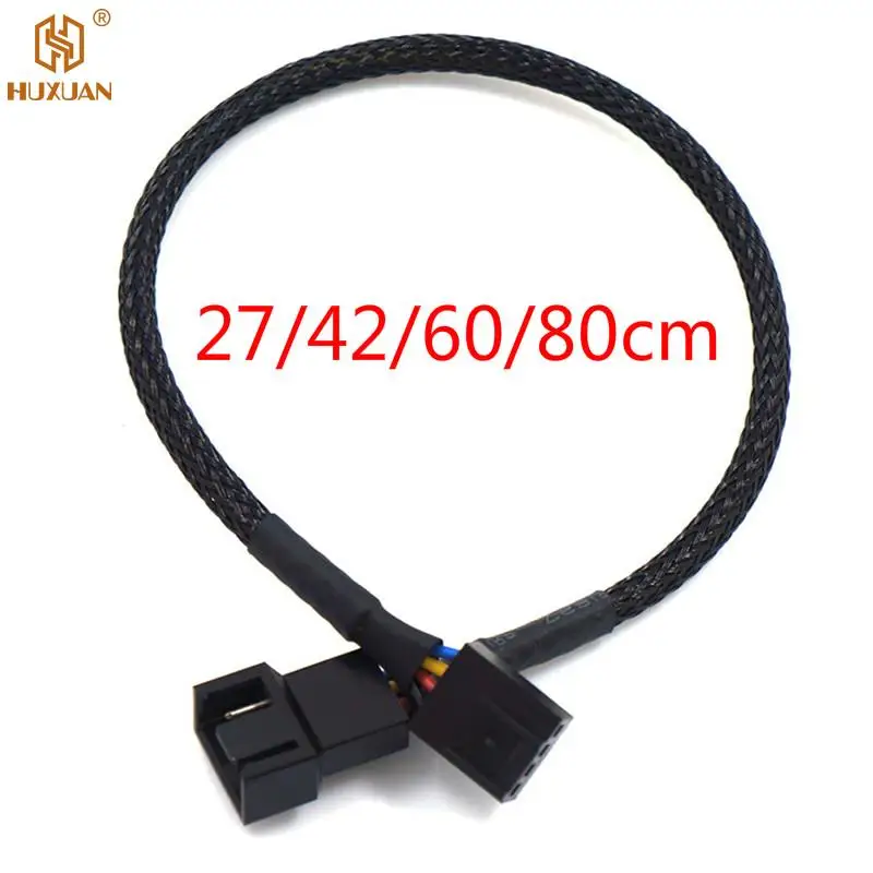 1pc 4 PIN 27/42/60/80cm Power Cables Connectors PWM Extension Cable Mainboard CPU 4 PIN Fan 4P Adapter Cable Computer Case