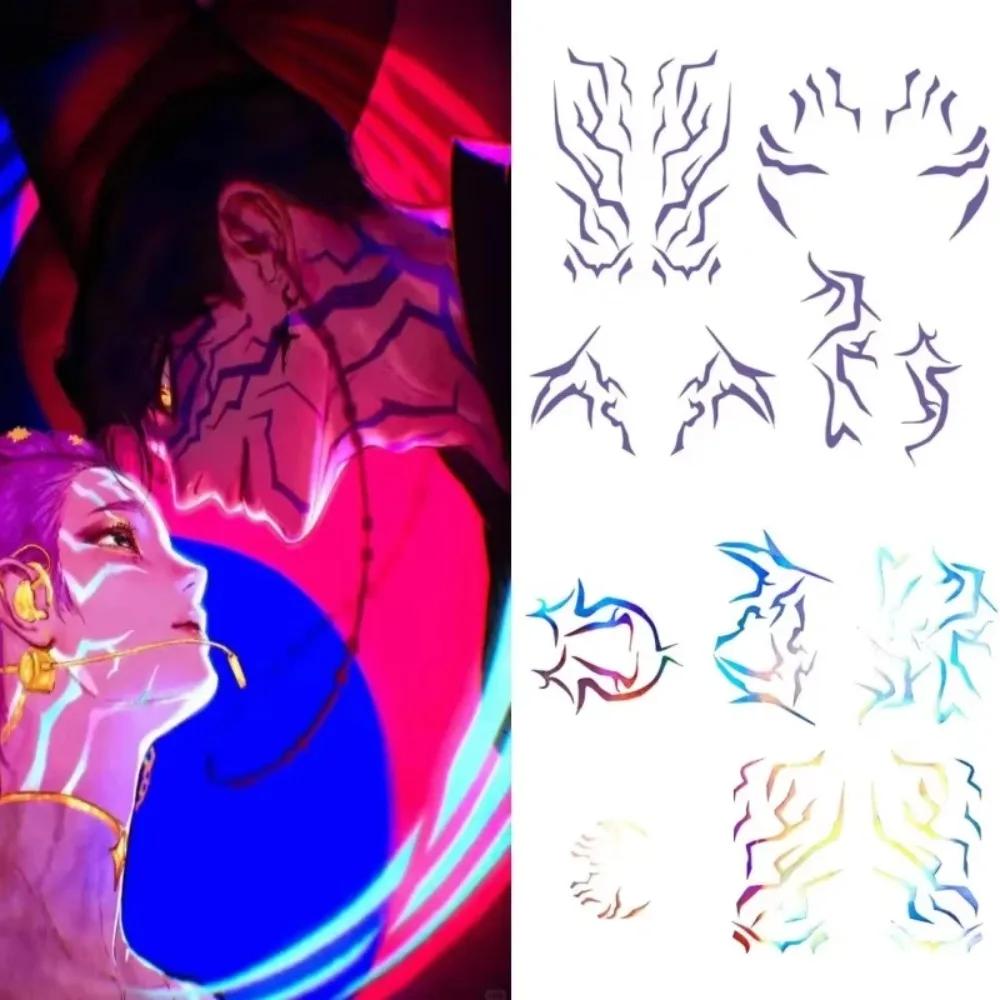 

4pcs KPop Rumi Kang Cosplay Prop Tattoo Sticker Rumi Tattoo Sticker Demonizing Sticker for Hallowmas Party Adult Props