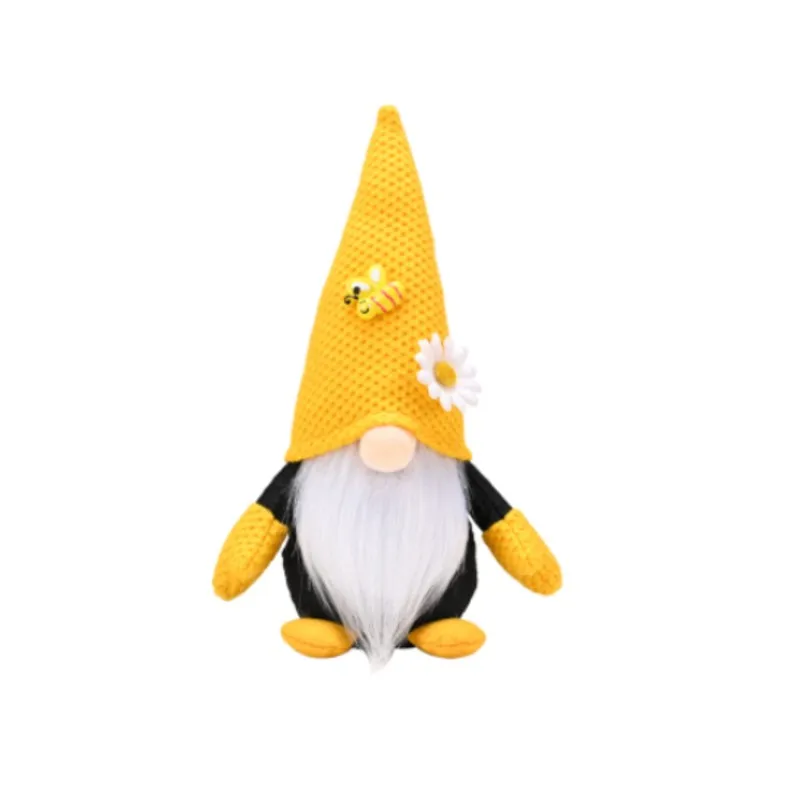 Gnome Handmade Stuffed Plush Indoor Decorations- Daisy Bees, Gnome Holiday Decorations, Spring Summer