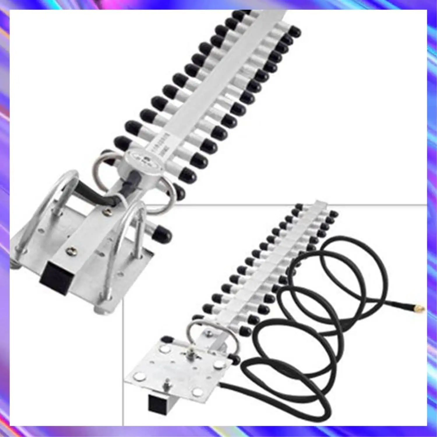 A24U 1 Pcs 2.4Ghz 16DBI-18DBI Yagi WLAN Wifi Omni Wireless Antenna & 1 Pcs SMA Male To SMA Male Connector Pigtail Cable