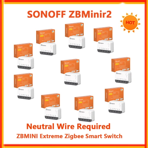 SONOFF ZBMinir2 Zigbee Mini Interruptor Inteligente Cable Neutral requerido eWelink Interruptor inteligente Zigbee Switch Módulo de Hogar Inteligente
