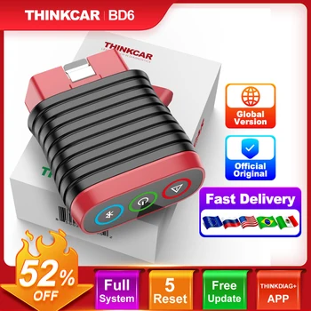 THINKCAR BD6 블루투스 자동 obd2 스캐너 전체 시스템 5 재설정 ETS 오일 평생 무료 업데이트 자동차 진단 도구 THINKDIAG APP 사용