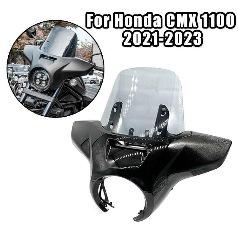 CMX1100 Motorcycle Front Headlight Cover Windscreen Windshield For Honda Rebel CMX 1100 2021 2022 - 2024 Headlamp Fairing Screen