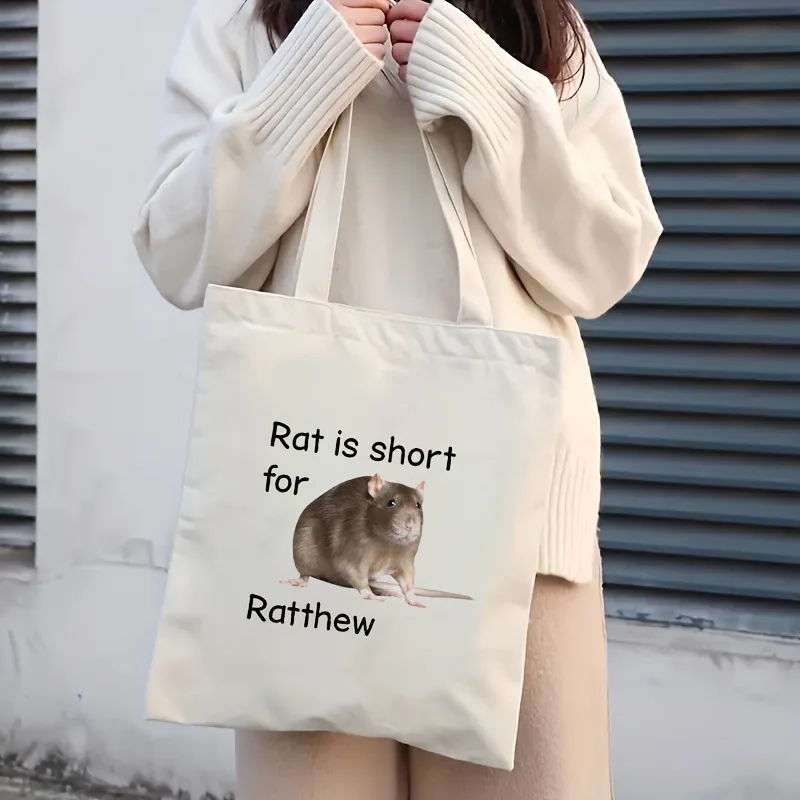 Bolso grande de lona para mujer bolso grande con estampado Grafico الأدبي غير الرسمي escrit a mano con libro abierto de rata #2