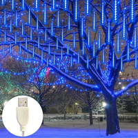 8 Tubes Meteor Shower Rain Lights USB Powere Waterproof 30cm LED String Lights Decor Lights Garden Tree Wedding Party Decoration