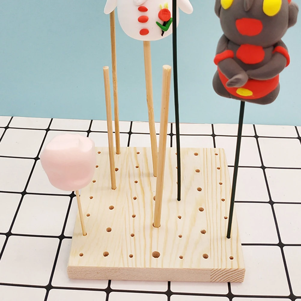 

1 set 1 Set Wooden Insert Board For Display Base Smooth Edges Clay Figure Drying Rack Organizer Shelf Pottery Sculpture Tools