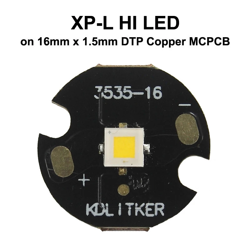 XP-L HI 10W 3A 1095 Lumens 6500K 5000K 4000K 3000K SMD 3535 LED Emitter on KDLikter DTP Copper MCPCB Flashlight DIY