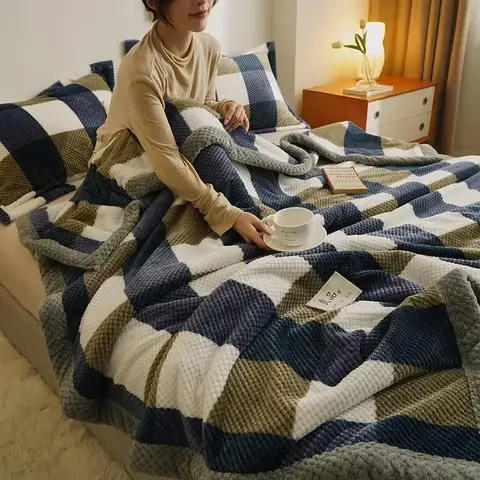 Manta de punto, manta tejida de hilo de chenilla suave, lavable a máquina, manta de punto hecha a mano de ganchillo para sofá cama