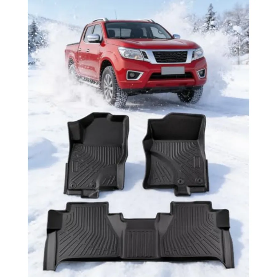 

® Коврики для пола Nissan Frontier 2026 2025 2024 2023 2022 Crew Cab с отсеком для хранения под сиденьем 2-го ряда, не для King Cab, усиленные