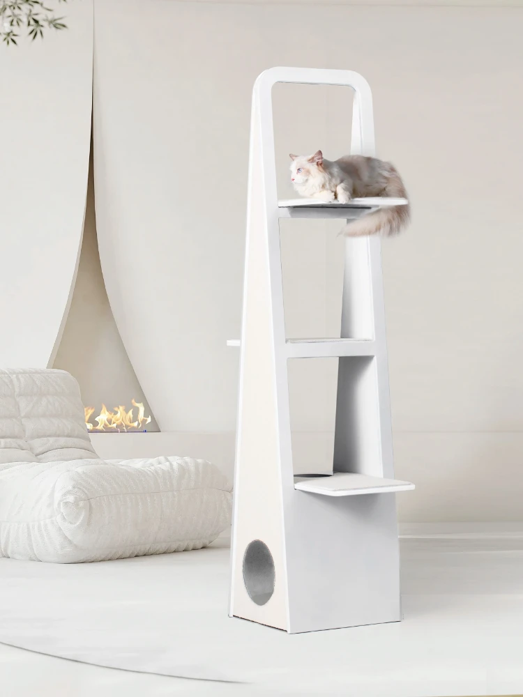 A Solid wood cat climbing frame cat nest integrated large luxury simple jumping platform