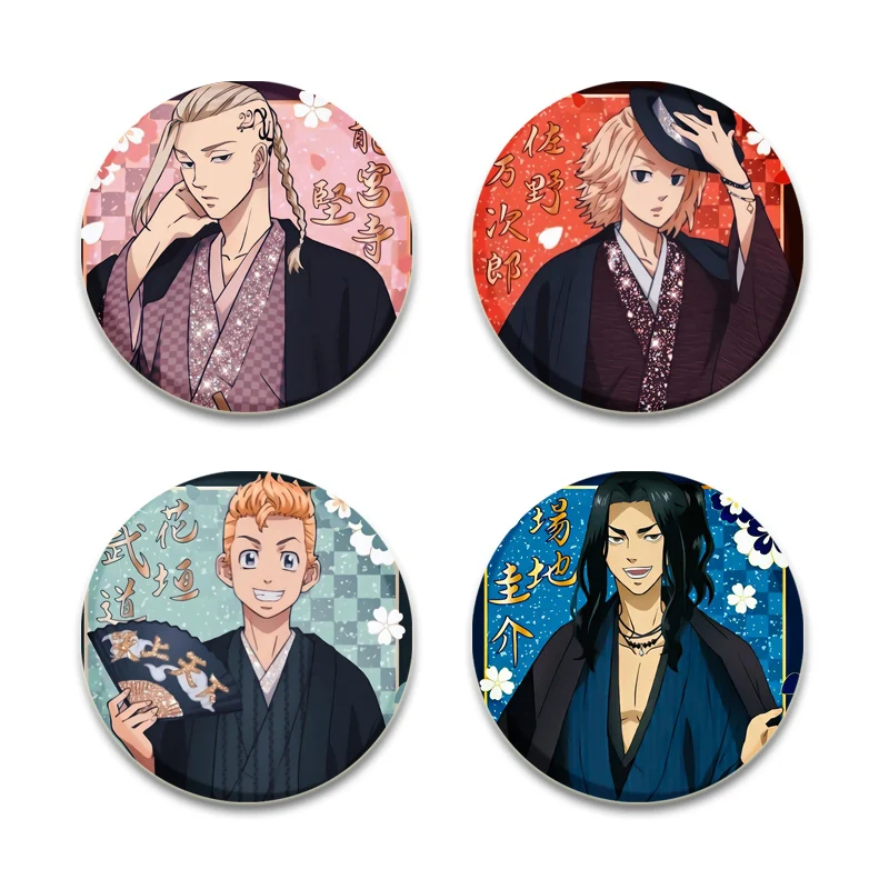 32/44/58mm Tokyo Revengers Brooch on Backpack Handmade Round Badges Anime Icon Badges for Clothes Hat Gifts Pins Accessories
