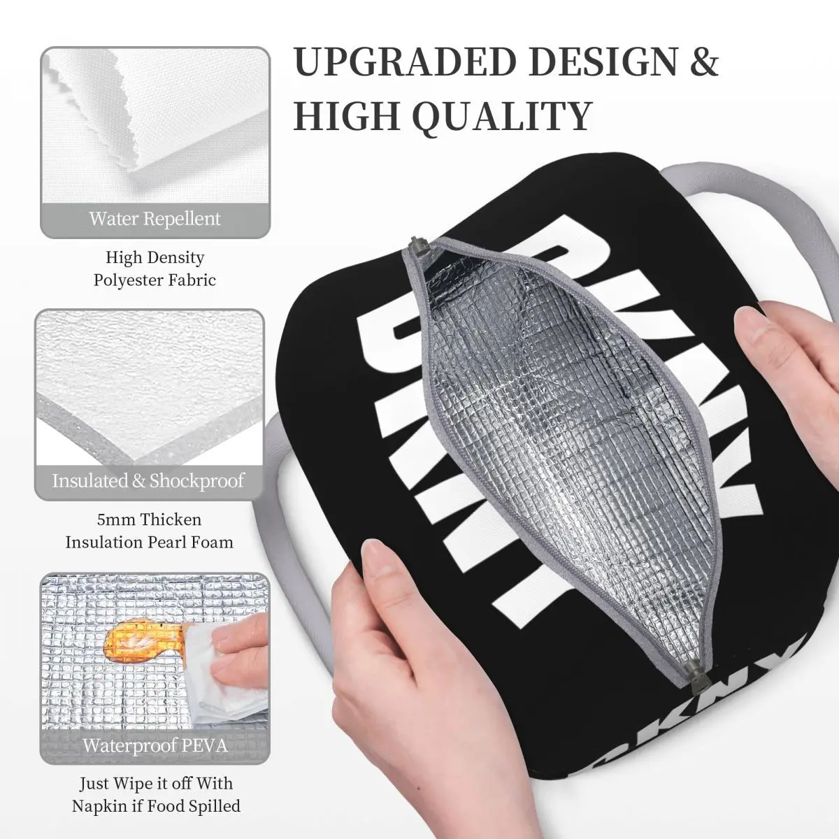 Fashion DKNYs Thermal Insulated Lunch Bags for School Portable Food Bag Container Cooler Thermal Food Box