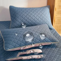 Funda de almohada de doble cubierta del norte de Europa, funda de almohada antiácaros acolchada de algodón, impermeable, antibacteriana, decoración del hogar y dormitorio