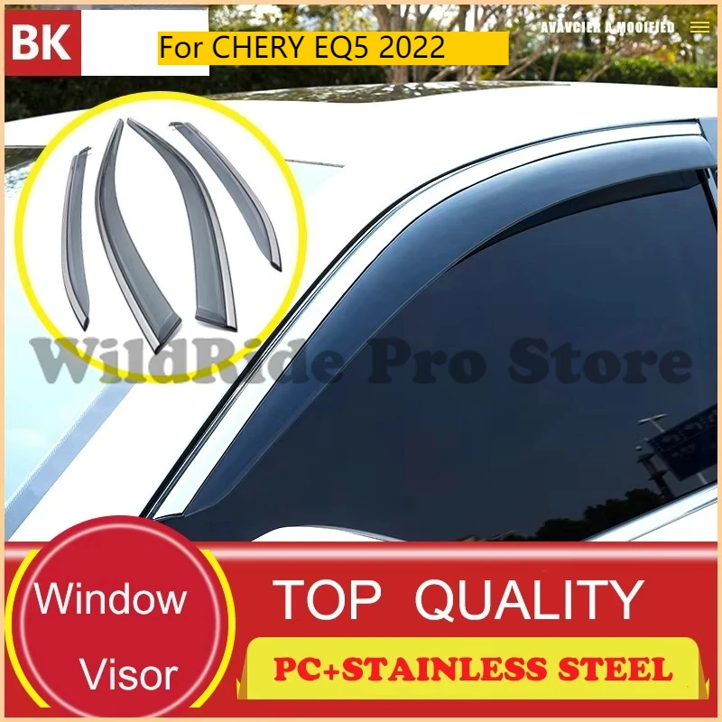 

Premium Window Visor Rain Guard Wind Deflector with Chrome Trim Compatible with for CHERY EQ5 2022