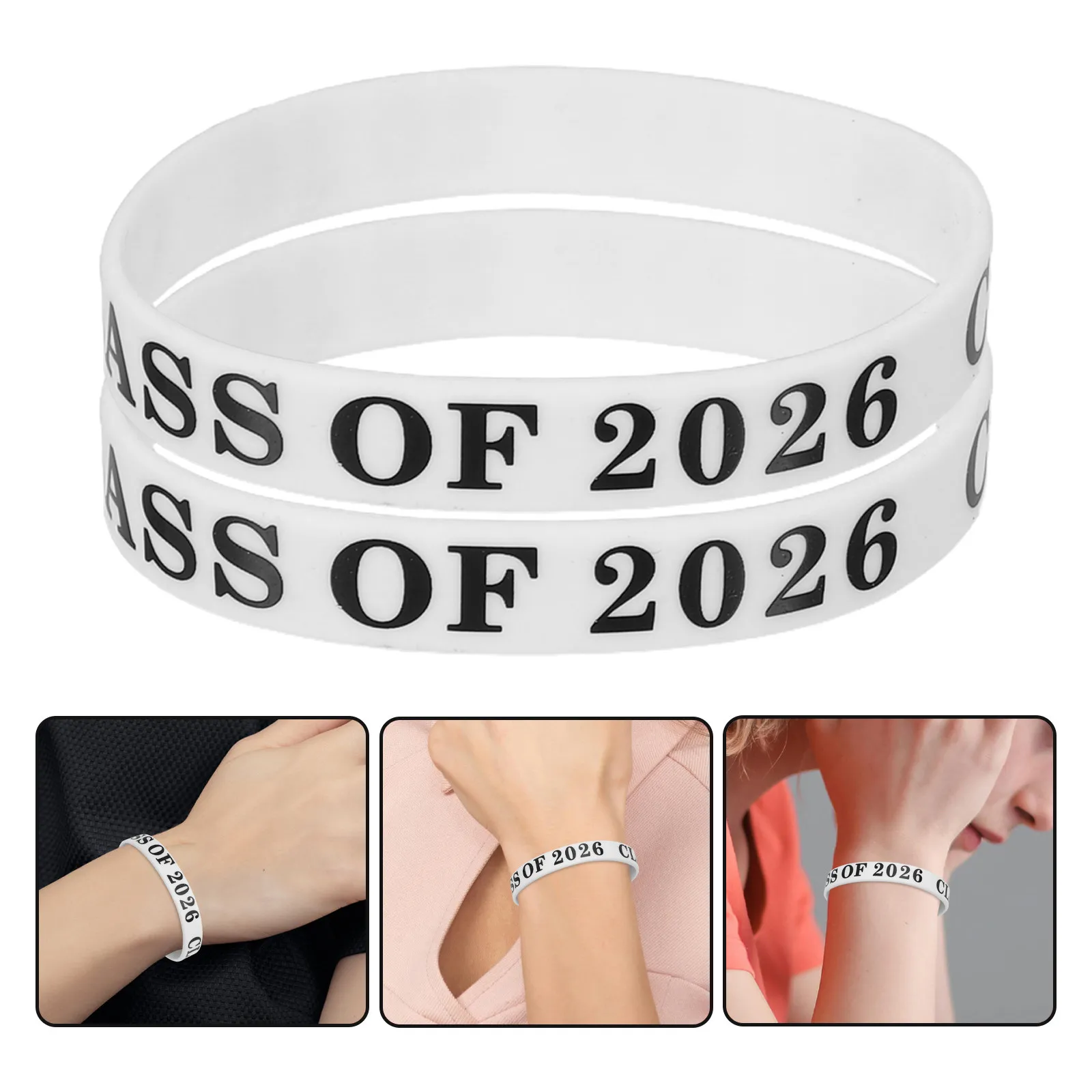 

50pcs Silicone Bracelet 2026 Graduation Wristband for Students Graduation Party Favors Grad Bag Stuffer for High School College