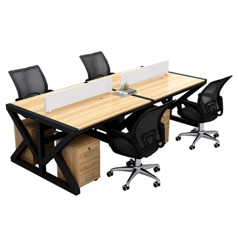 Furniture  for 4 People 6 8 Person Metal Legs Table 2 Seater 4 Way Cubicle Staff Modular Office Workstations Workstation Desk