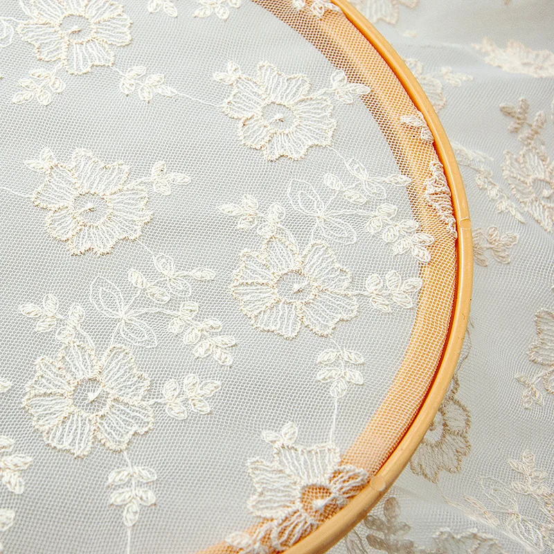 Embryo Color Flower Embroidery Women's Clothing Home Textile Mesh Fabric Wedding Dress Accessories