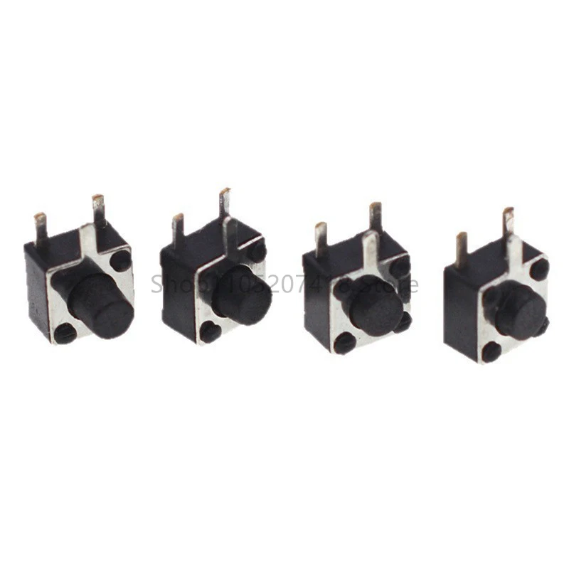 1000Pcs 4.5x4.5 Tact Switch (Side 3Pin Dip) 4.5*4.5*3.8/4.3/4.5/4.8/5/6/7/8/9/10mm Self-Reset 12V 50mA Small Push Button Switch