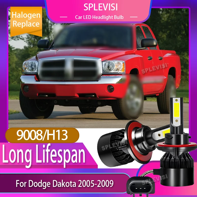 

Черная алюминиевая сверхбелая лампа для фар, светодиодная лампа дальнего ближнего света для Dodge Dakota 2005 2006 2007 2008 2009