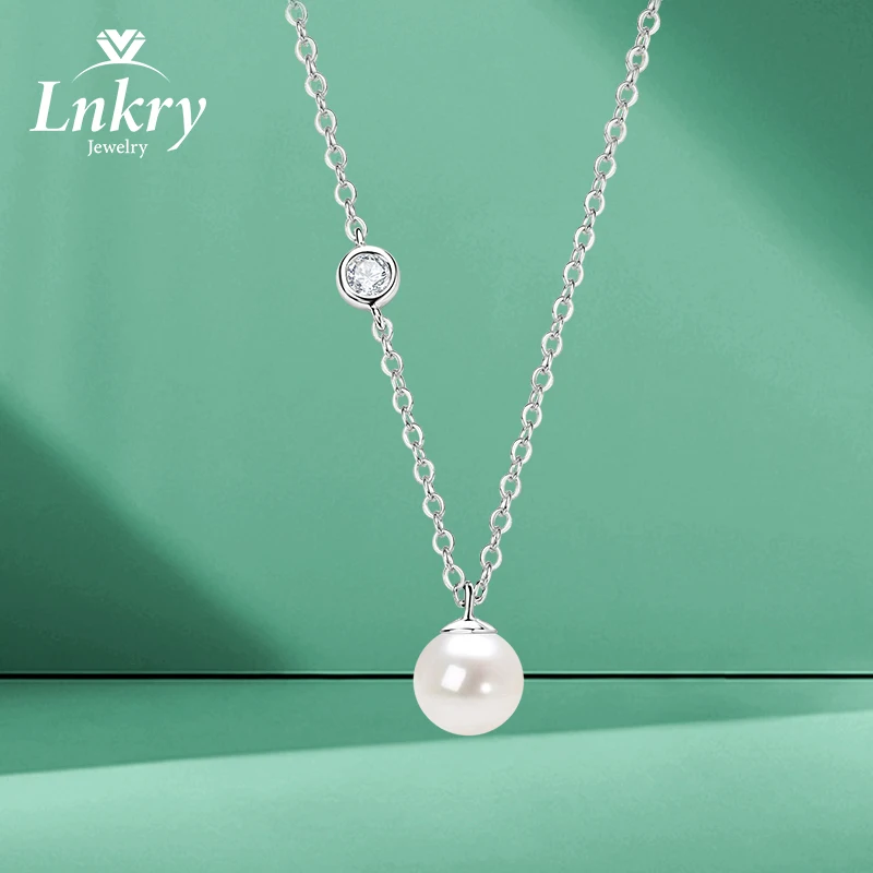 

Lnkry Romantic 7-7.5mm Freshwater Pearl Necklace Collier Argent 925 Sterling Silver Necklaces for Valentine's Day Jewelry Gift