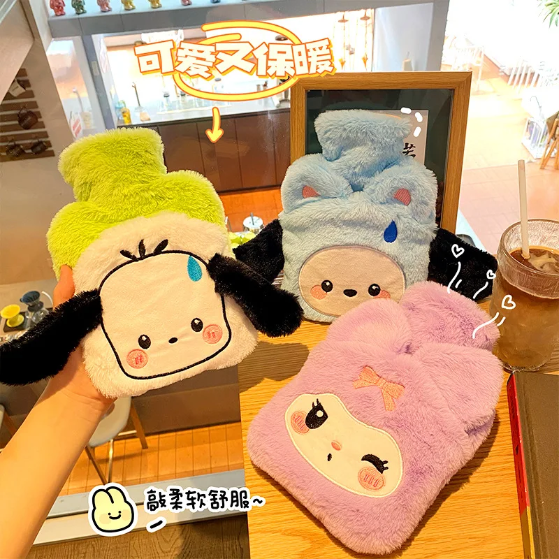 2023 New Hot Cute Kuromi Plush Hot Water Bottle Anime Sanrio Pochacco Cinnamoroll Home Water Filling Hand Warmer Christmas Gifts