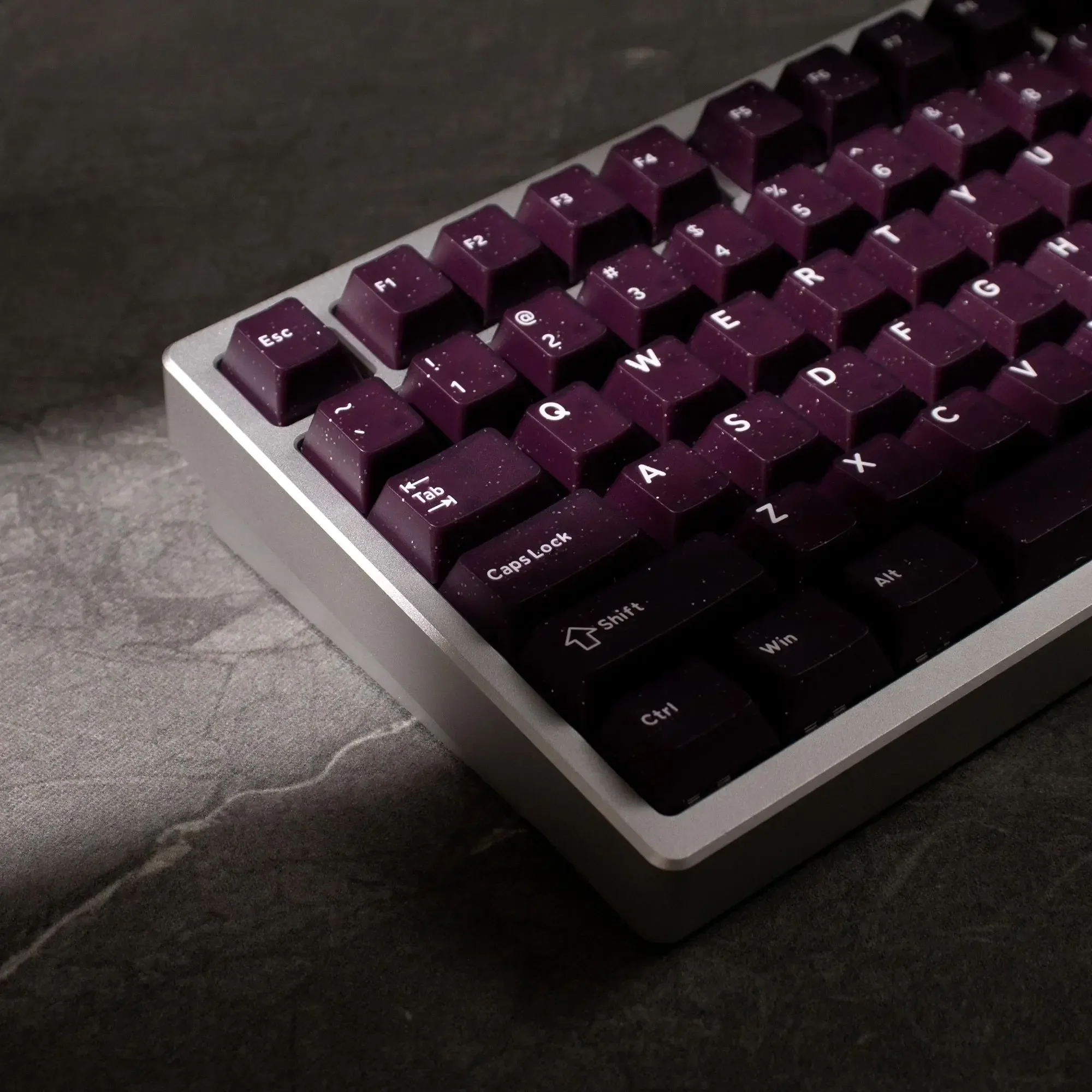 

Purple glitter mechanical keyboard keycap full set ABS two-color original factory height adaptation 61/87/104 etc