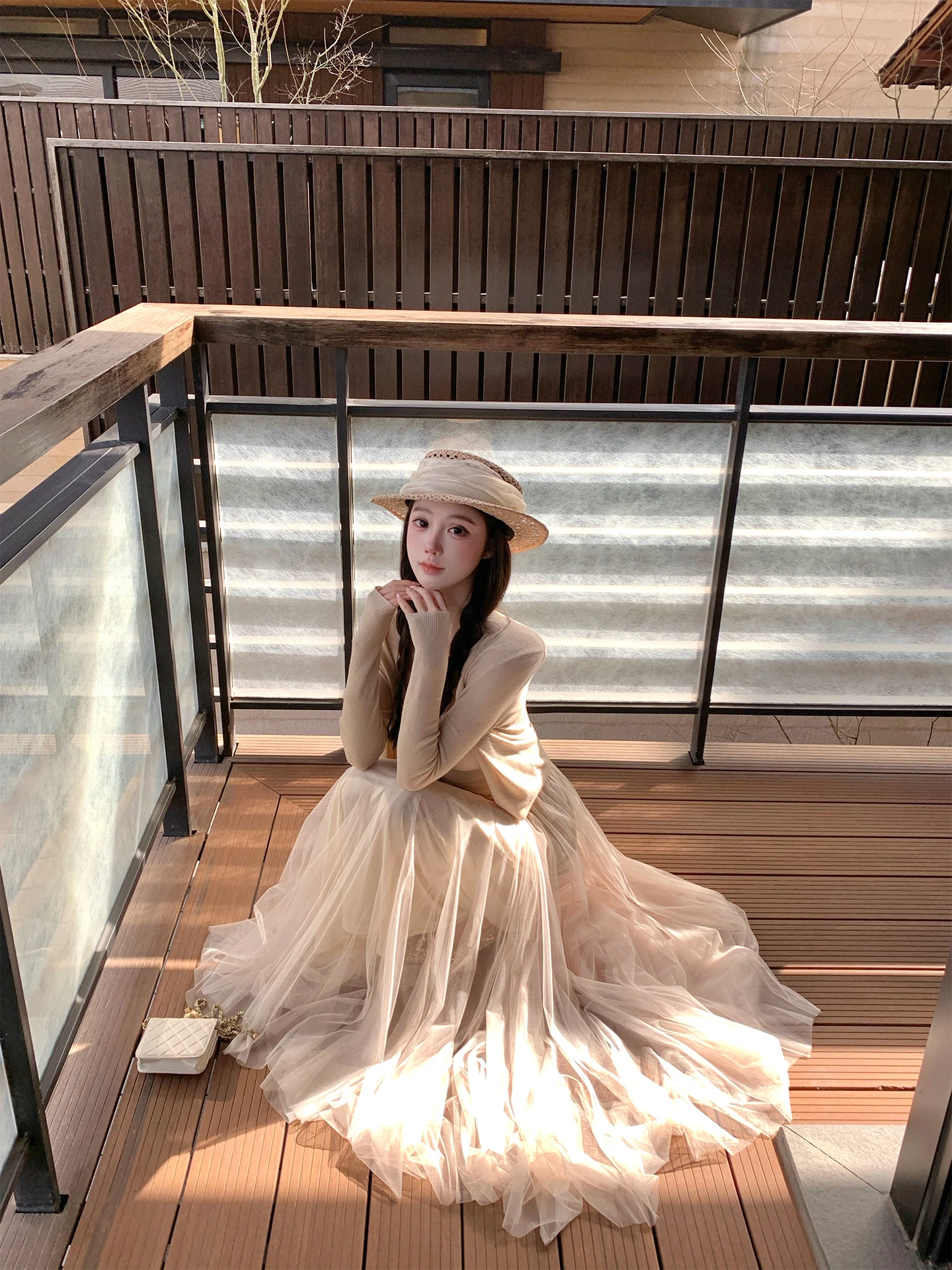 

Нежная двухцветная длинная тюлевая юбка А-силуэта с завышенной талией, 2-метровое вечернее платье Mysterious Aosphere, женская модная повседневная одежда