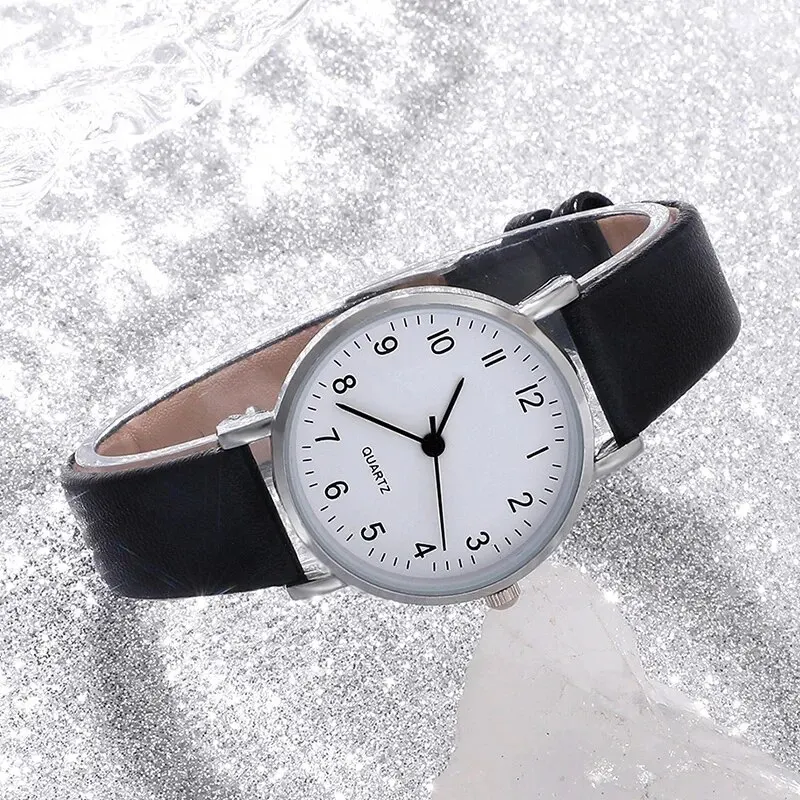 Women Simple Watches Leather Strap Quartz Wristwatches Fashion Ladies Dress Bracelet Watches Casual Female Clock Gifts