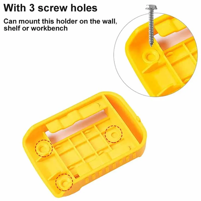 Imagem -05 - Suporte de Bateria para Dewalt Suporte de Bateria Suporte de Parede Stander Mount Dock Fivela de Cinto Amarelo Pacotes 18v 20v 60v