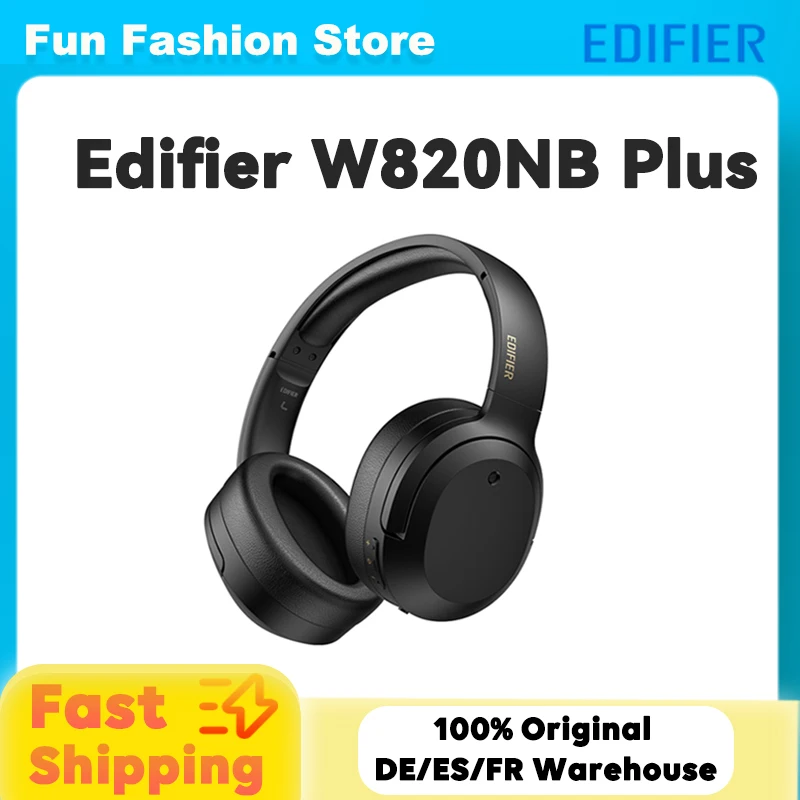 Edifier W820NB Plus Kabellose Bluetooth-Kopfhörer, Hybrid, aktive Geräuschunterdrückung,