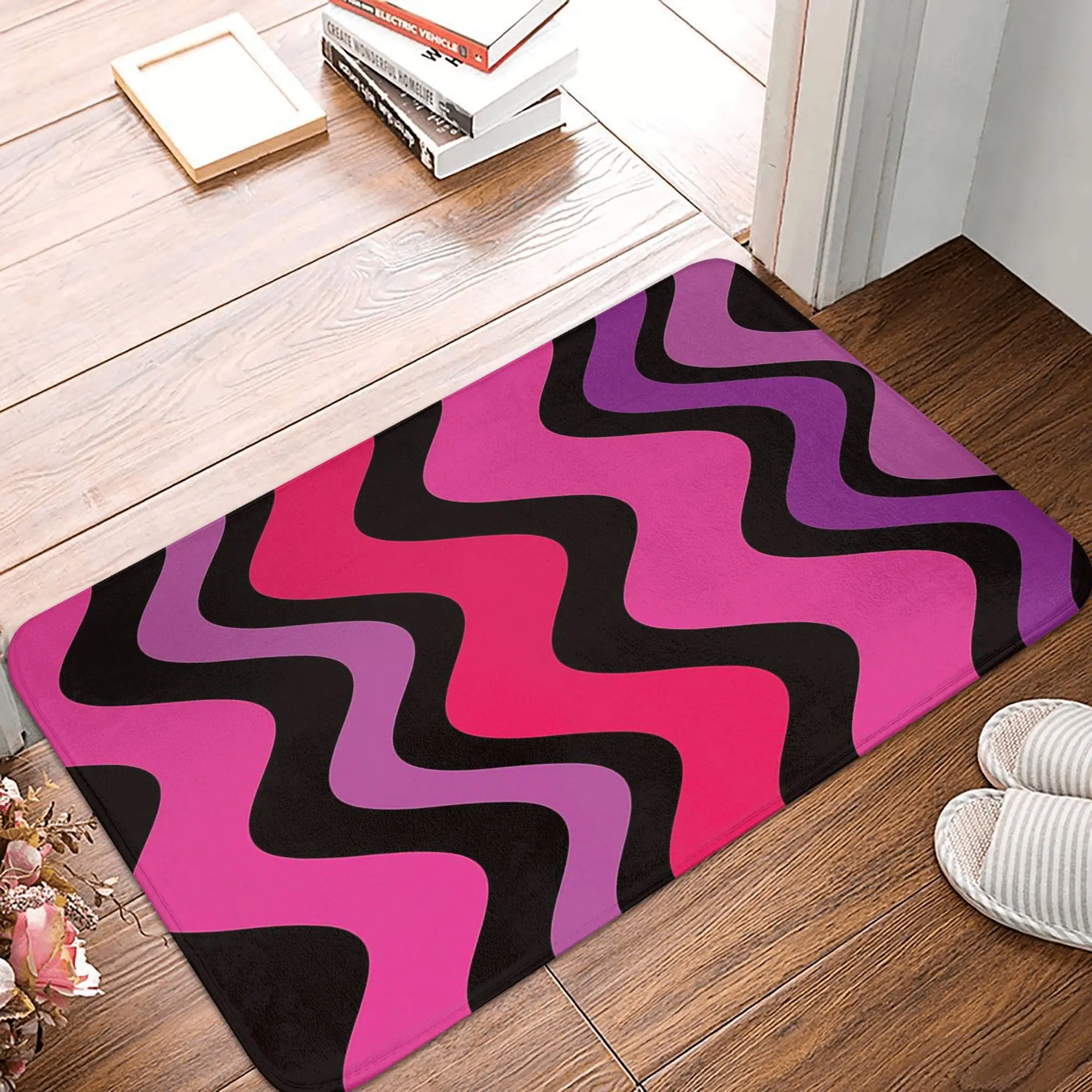Wavy Gravy Groovy Evening Sunset Psychedelics Non-slip Doormat Floor Mat Rug for Kitchen Entrance Home Bathroom Footpad Mats