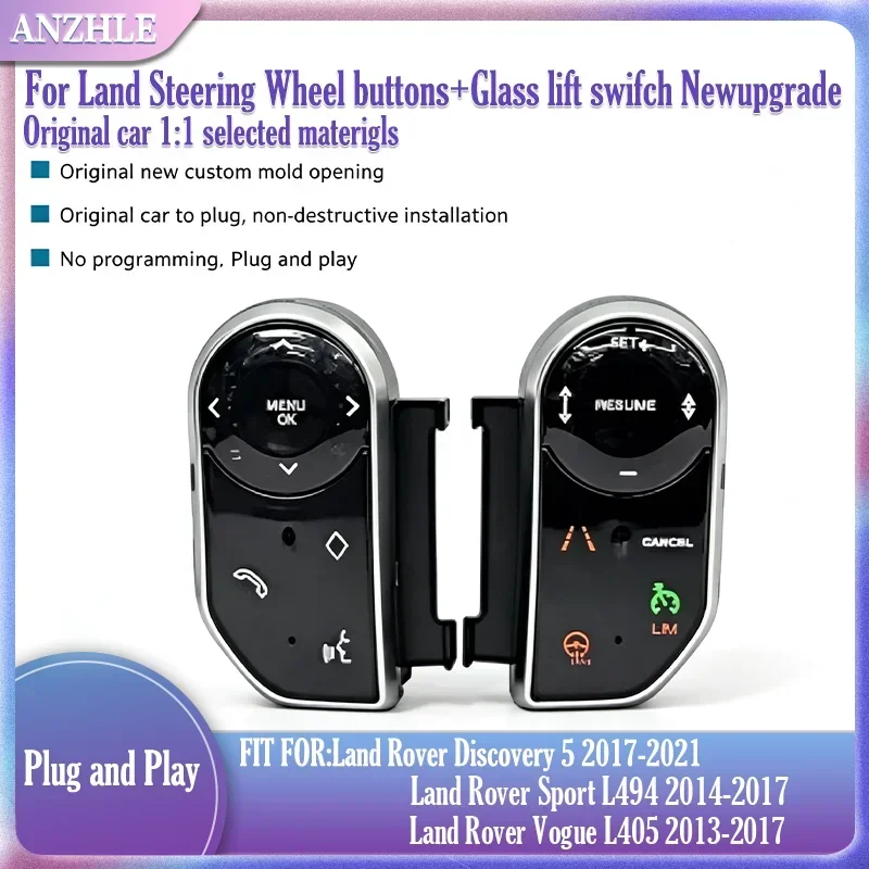 Car Steering Wheel Buttons for Range Rover Vogue L405 Sport L494 for Land Rover Discovery 5 Style Keys Touch Button