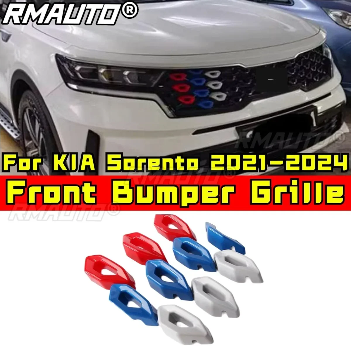 For KIA Sorento Bumper Grill Racing Grills Car Front Grille Grillg Modification Part For KIA Sorento 2021-2024 Car Accessories