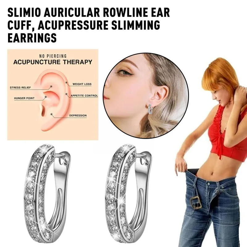 1 Pair Magnetic Slimming Earrings Earring Weight Loss Earrings Earrings Magnetic Therapy Chakra Zirconia Burning Cubic Heal