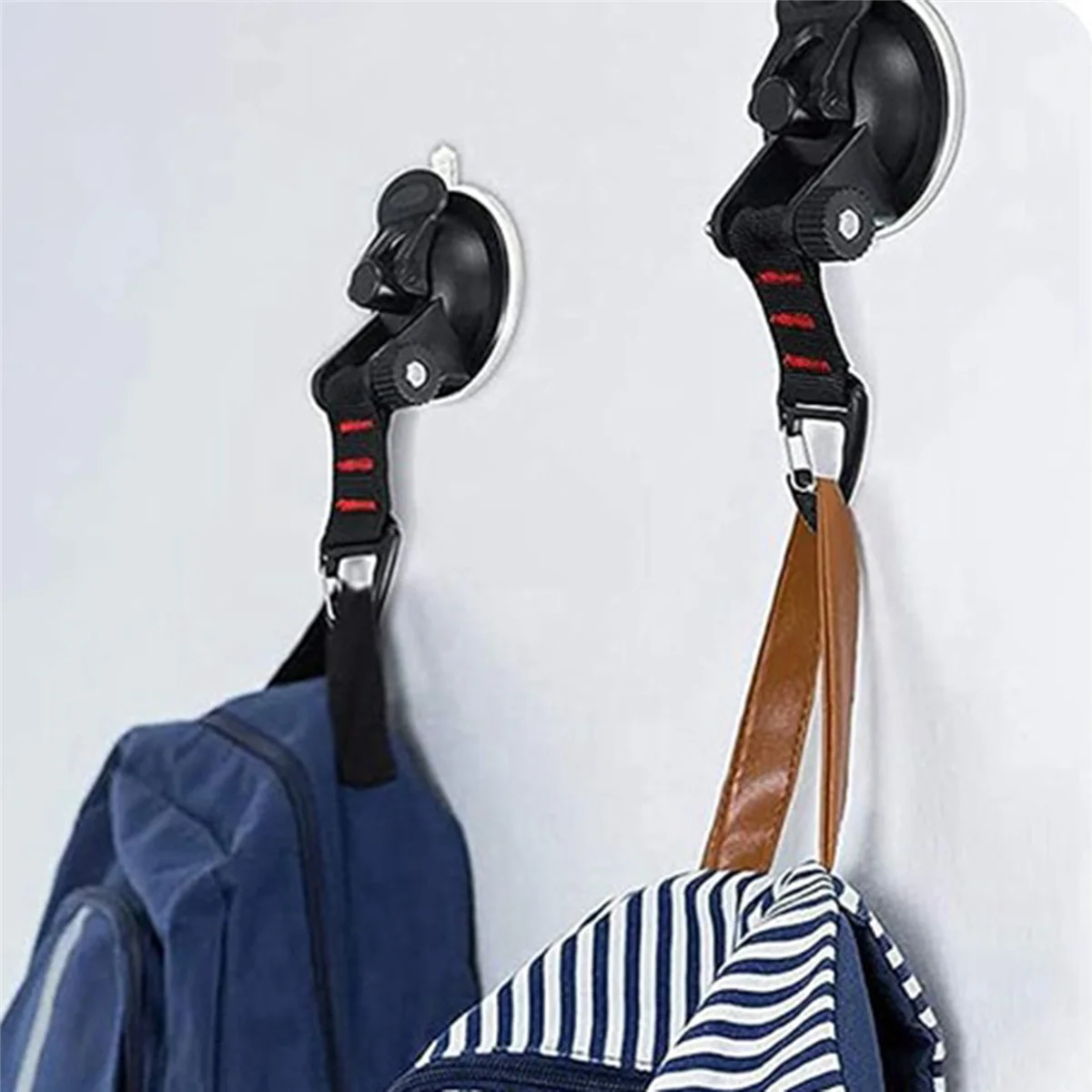 EYFL-8Pcs كوب شفط عالي التحمل مع حلقة على شكل حرف D 360 ° خطافات شفط دوارة للتخييم، كؤوس شفط للسيارة، مرساة للمظلة باللون الأحمر #6