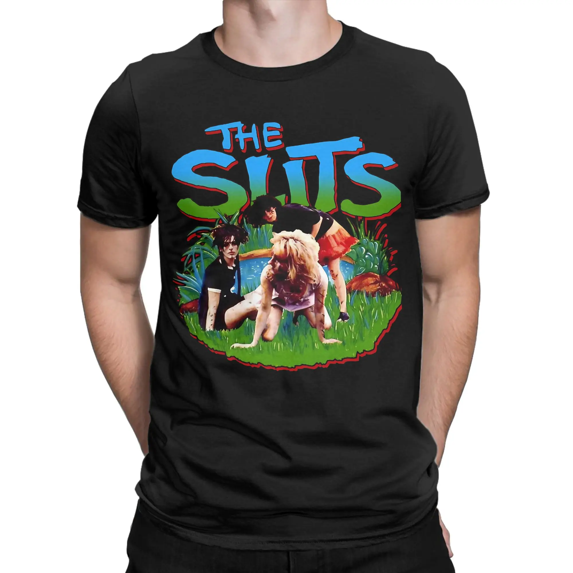Vivid Contrast Punk‑Band Classic The Slits Graphic 100% Cotton T-Shirt Tees Tops For Men