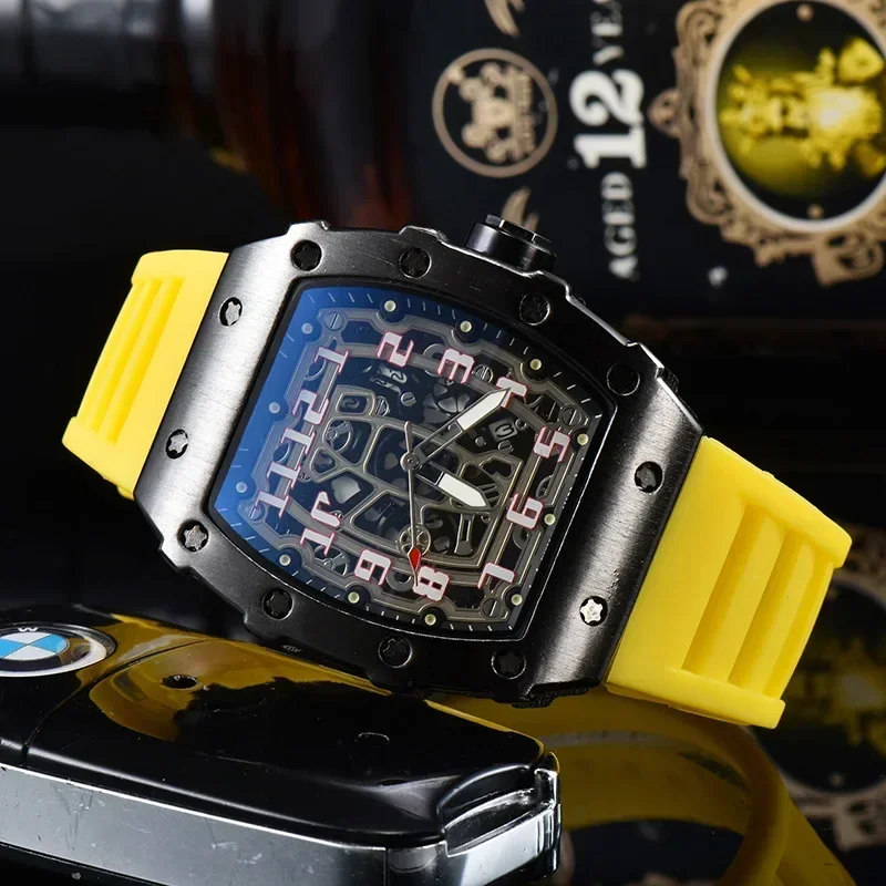 New hollow non-mechanical pointer single calendar unisex quartz watch barrel watch