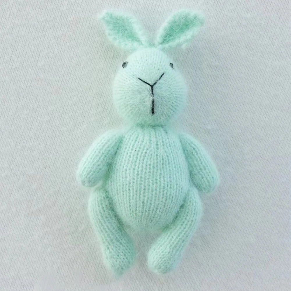 Mini Bunny Spielzeug Neugeborenen Fotografie Requisiten Hand Gestrickte Kaninchen Puppe Fotografia Kuscheltiere Requisiten Baby Fotografie Zubehör