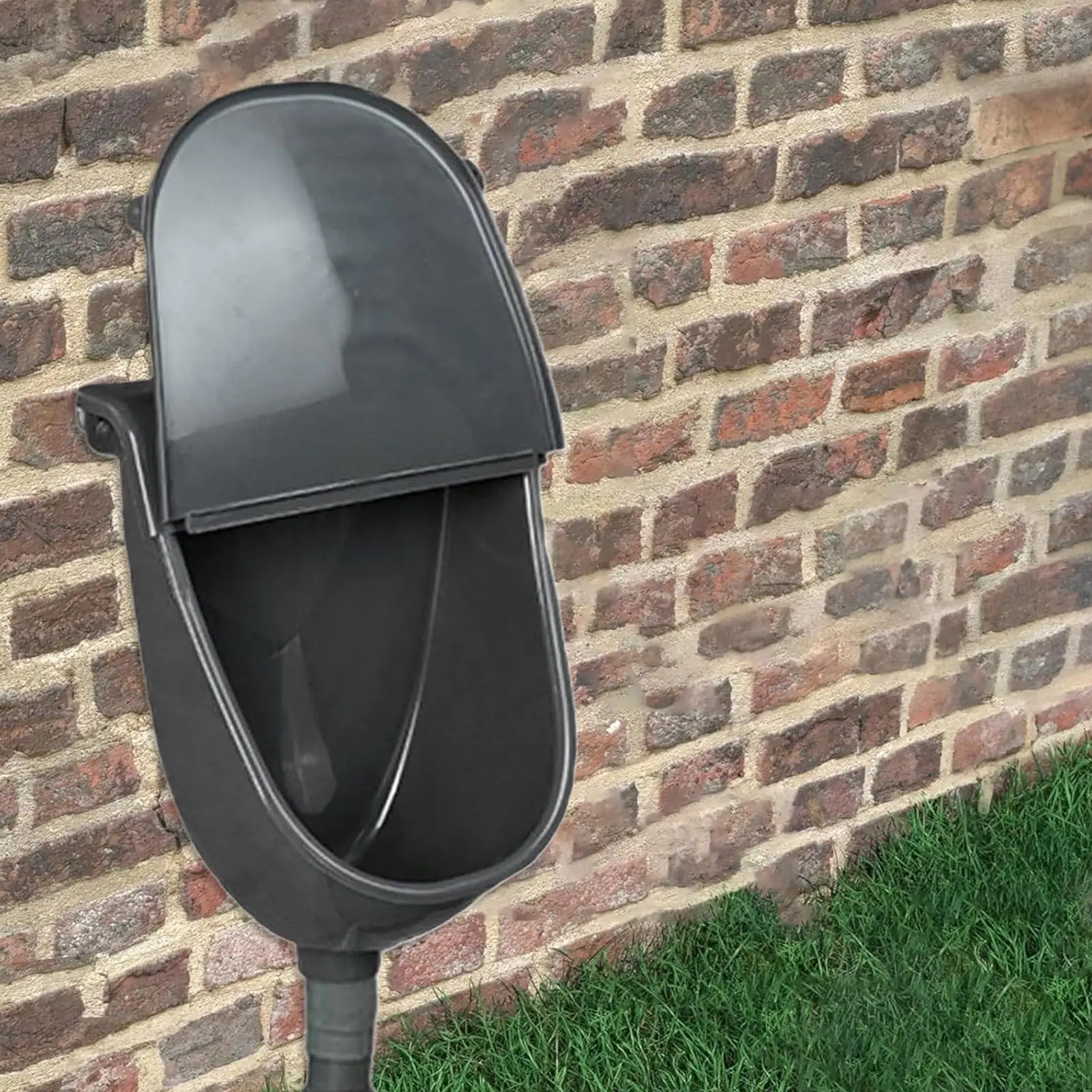 Wall Urinal with Lid Commercial Urinal Bathroom Garage Washout Spill Proof Adjustable Urine Diverter with Hose for Home Yard