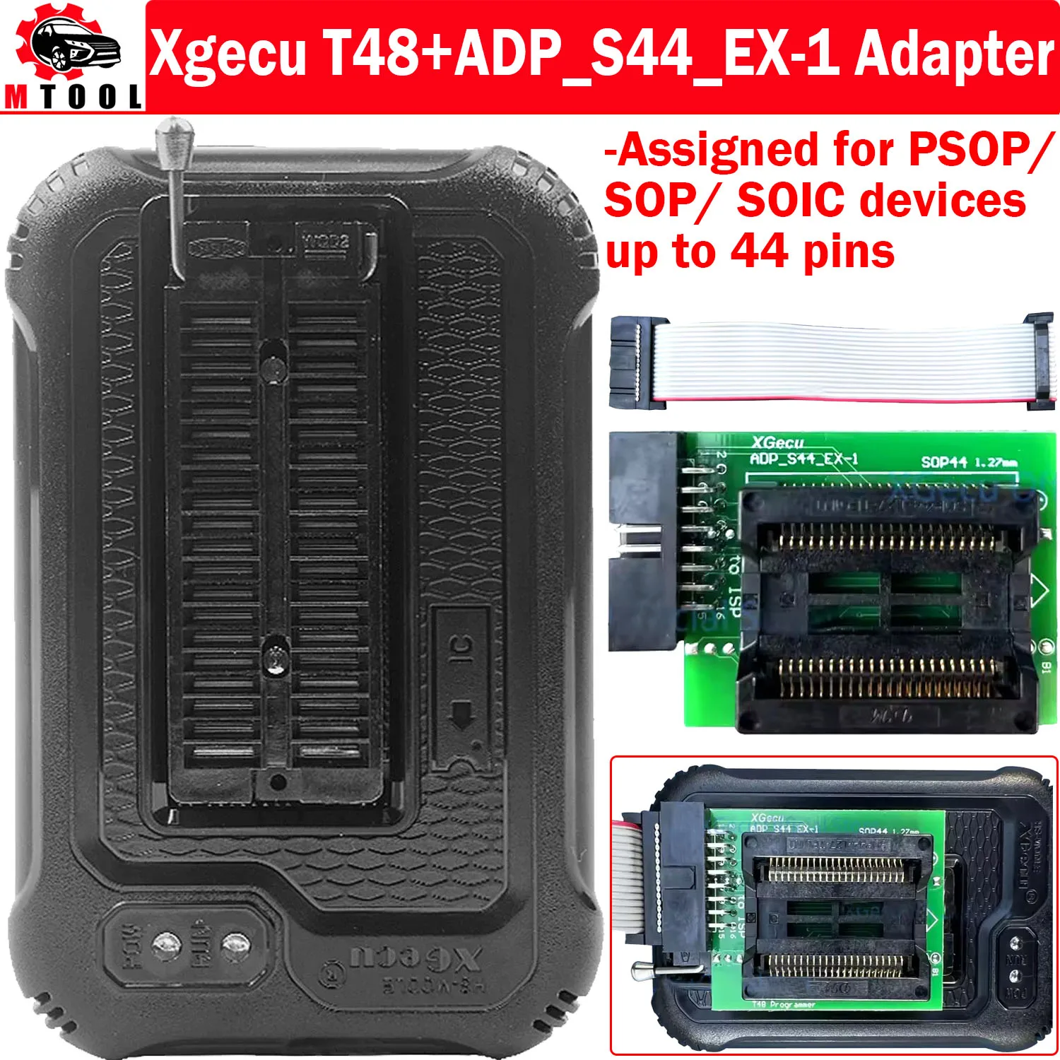

Оригинальный XGECU T48 с адаптером ADP_S44_EX-1/SOP44 1.27 мм, универсальный высокоскоростной USB-программатор для более чем 31000 микросхем, MCU, EEPROM